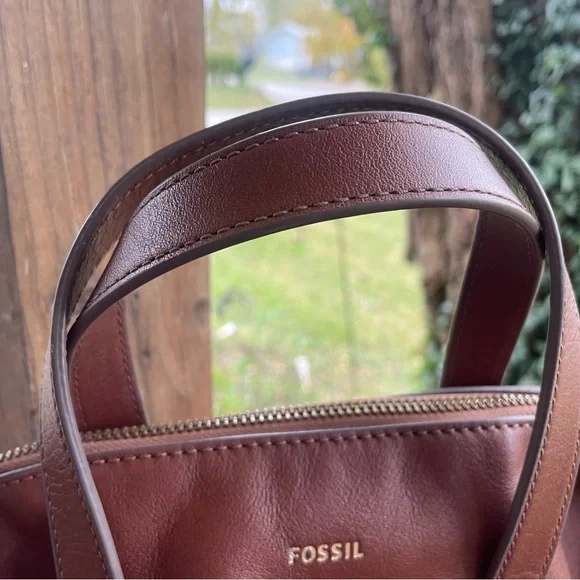 Fossil Brown Leather Women's Bag Vintage - Picture 7 of 7